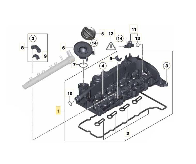 Cylinder Head Rocker Valve Cover inc Gaskets PCV BMW 5 Series 518d 520d 525d NEW