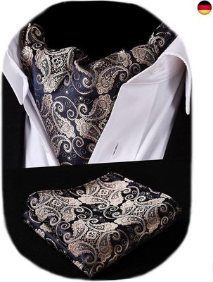 HISDERN Herren Krawattenschal Floral Paisley Ascot Krawatte Hochzeit Business