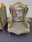 67516 Pair of Vintage French Provincial Gold Gilt Wingback Chairs — photo 3