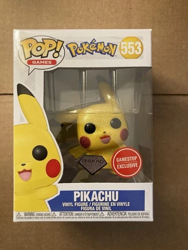 Funko Pop! Pokemon #553 Pikachu Waving Diamond Collection GameStop Exclusive