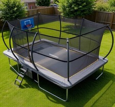 Big Air 8x12ft Rectangular Trampoline Free Ladder Shoe Tidy Anchor Kit Basketbal