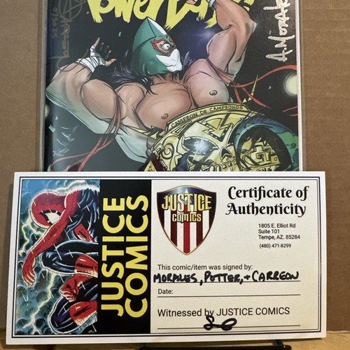 Do A Powerbomb 1 Signed 3X MORALES, POTTER, CARREON EXCL.  LTD 400 Copies W/COA - Picture 3 of 5