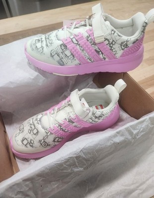 Brand New In box Adidas x LEGO Racer Girls sneakers Size 7 Pink/White/Gray