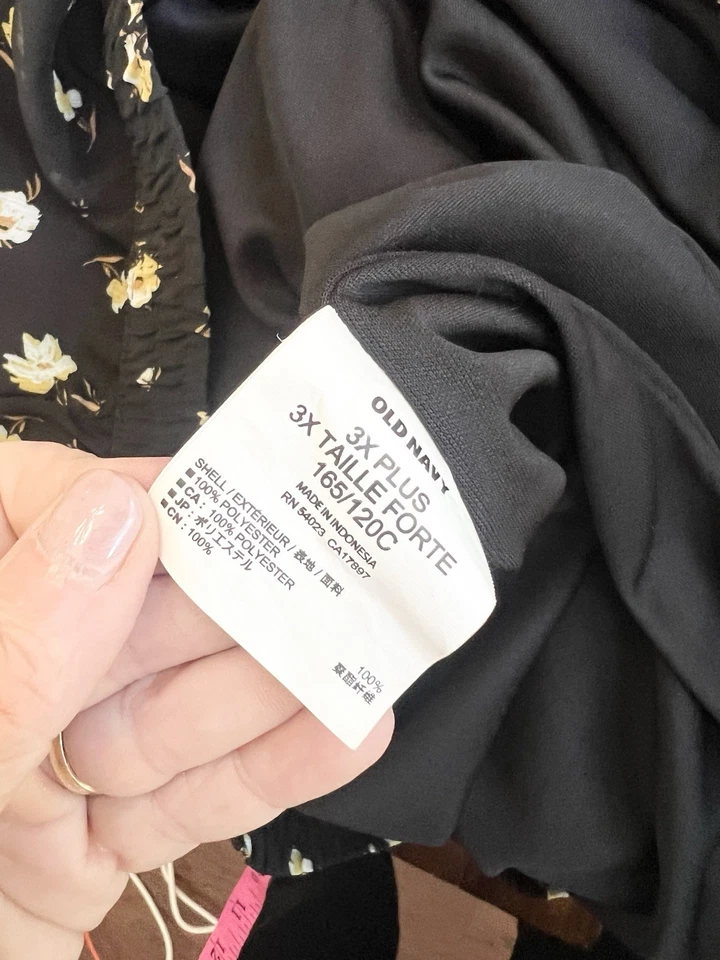 Antigua falda de cabaña azul marino negra floral en capas talla 3X Whimsygoth Fairy Core Foto 2 de 4