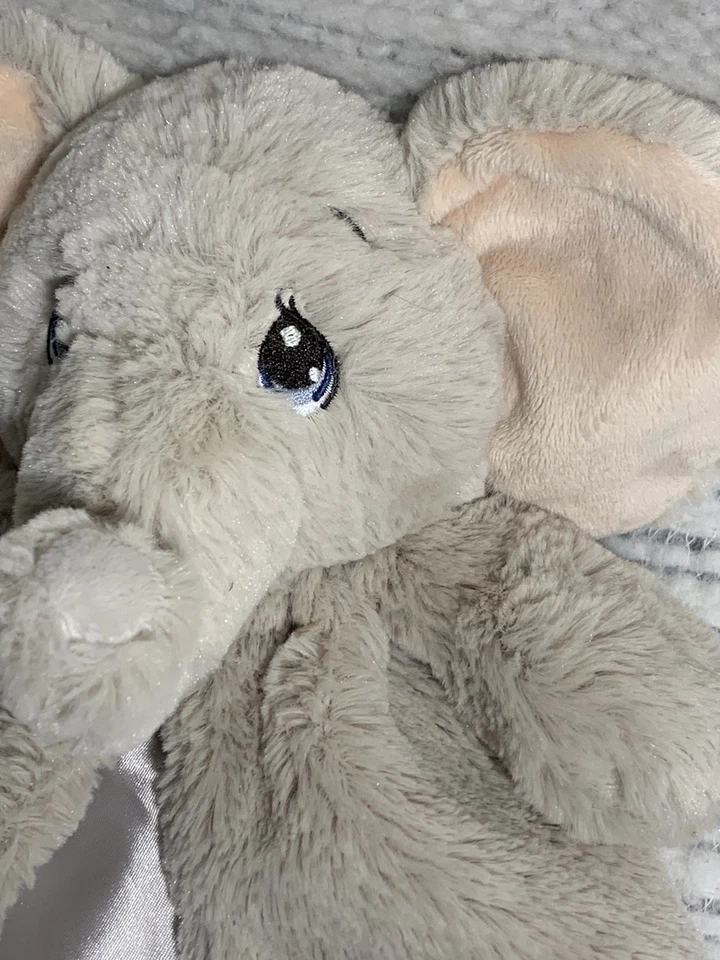 Manta de seguridad de satén elefante gris aurora Precious Moments felpa Lovey 2016 Foto 4 de 4