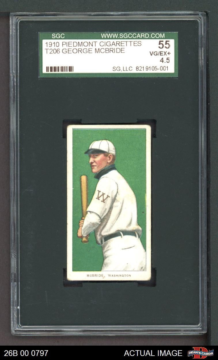 1909 T206 George McBride Senators SGC 4.5 - VG/EX+