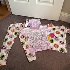 Disney Toddler pajama Set 4T Girls Princess 4 Pcs