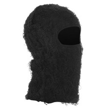 Distressed Balaclava Skimaske Gestrickte Gesichtsbedeckung Schwarz