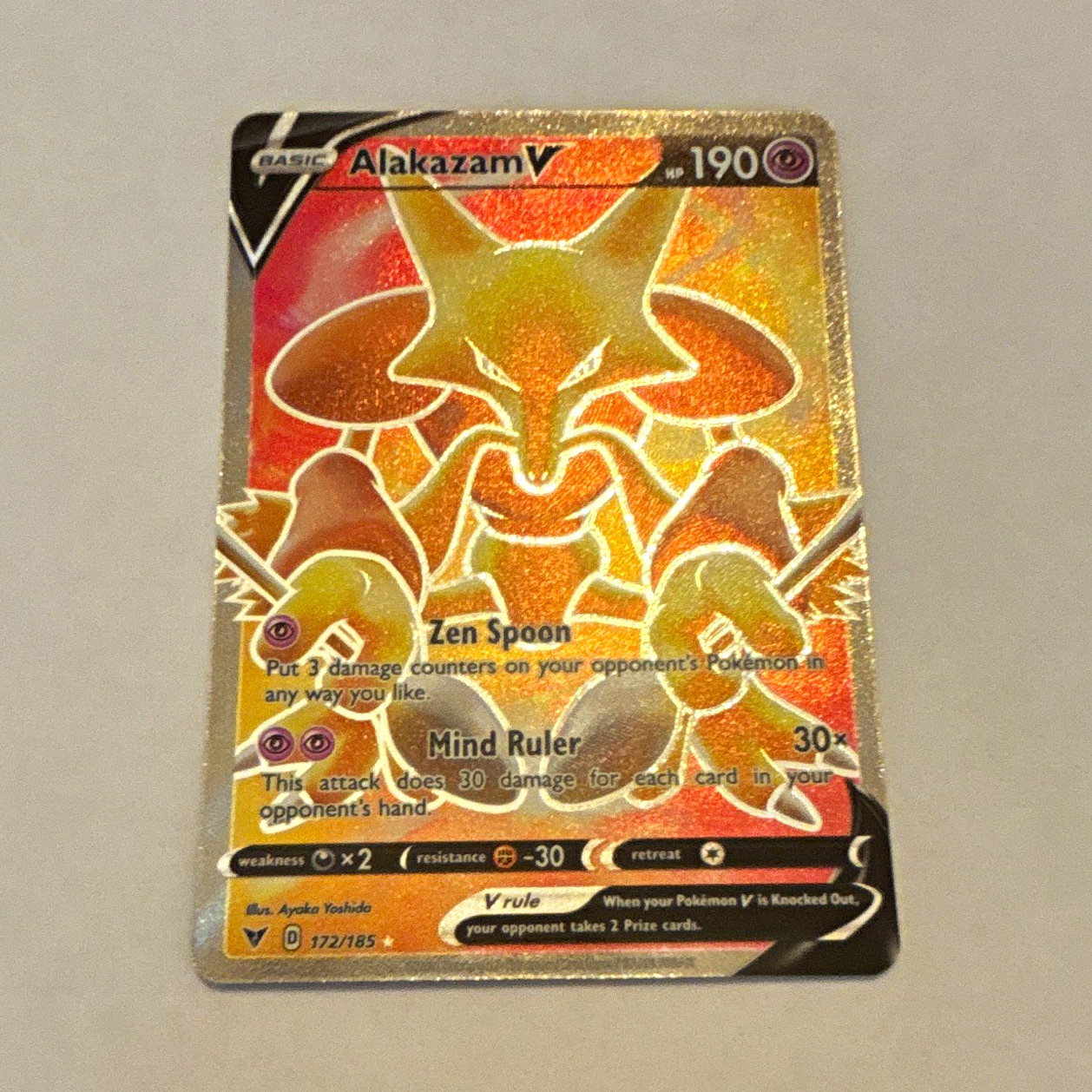 Pokemon Alakazam V 172/185 SWSH04 Vivid Voltage Ultra Rare Holo 190 HP