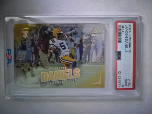 Jayden Daniels 2024 Panini Luminance - Rookies #182 Gold 258/299 PSA 9