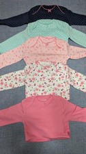 Lot of 5 Infant Girls Size 0-3 months Long Sleeve Bodysuit
