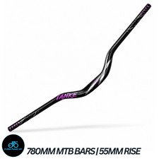 High Rise Handlebar 780mm Wide 55mm Rise 31.8mm Stem E Bike MTB Jump Bike Purple