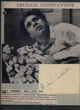 Michael Constantine - Signed Autograph Scrapbook Page - Twilight Zone - Hustler