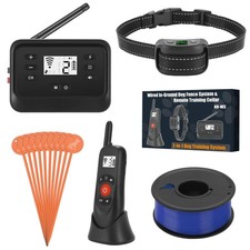 2-in-1 Wired Dog Fence  Remote Training Collar, Underground/Aboveground Dog ...