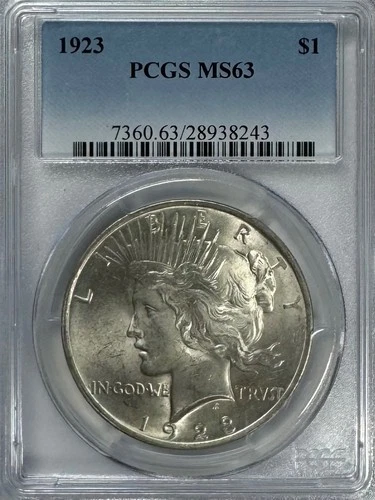 1923 Peace Dollar, MS 63 PCGS, NR