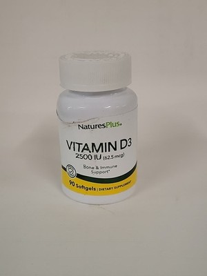 Nature's Plus Vitamin D3 2500 Iu High Potency 60 Count Exp 9/2026