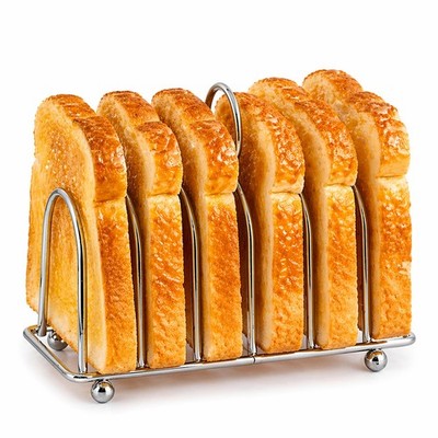 Innoteck 6 Scheiben Chrom Toastständer Edelstahl Brothalter Kugelfuß