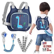 Toddler Harness Leash Anti Lost Wrist Link, Cute Navy Blue/Brachiosaurus