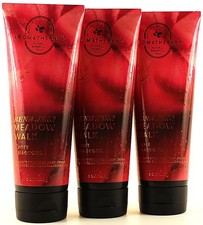 QTY 3 - Bath  Body Works RENEWING MEADOW WALK - ROSE MAGNOLIA Body Cream 8oz