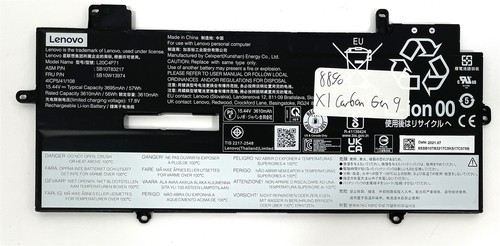 Lenovo ThinkPad X1 Carbon G9 X1 Yoga G6 Battery L20C4P71 L20D4P71 L20M4P71