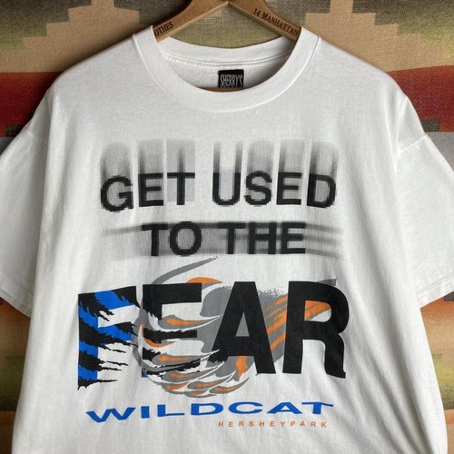 Vintage 90s Hershey Park Wildcat Roller Coaster White T-shirt | Size Mens 2XL