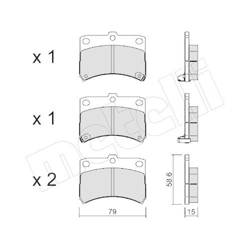 Plaquettes de frein Metelli 22-0459-0 pour supprimer les sifflements sur Daihatsu
