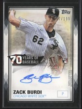 2021 Topps #70YA-ZB Zack Burdi 70 Years of Baseball Auto Black #/199
