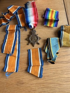 WWI 1914 Star Medal with other ribbons..