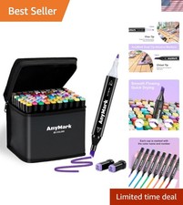 Alcohol Markers, 80 Colors Dual Tip Art Coloring Markers Set for Adult Book D...