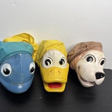 Vintage Hazelle Hand Puppets Lot Fish Duck Dog 1950s KC MO   Set of 3