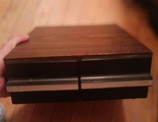 Vintage 1980s Faux Woodgrain Cassette Tape Storage Cabinet Holder 2 Drawer 24