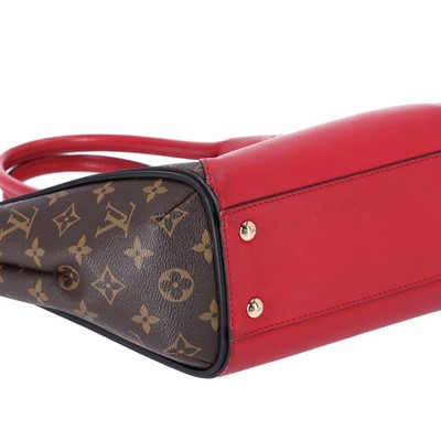 Louis Vuitton Monogram Kimono MM Brown Red Tote Bag Canvas