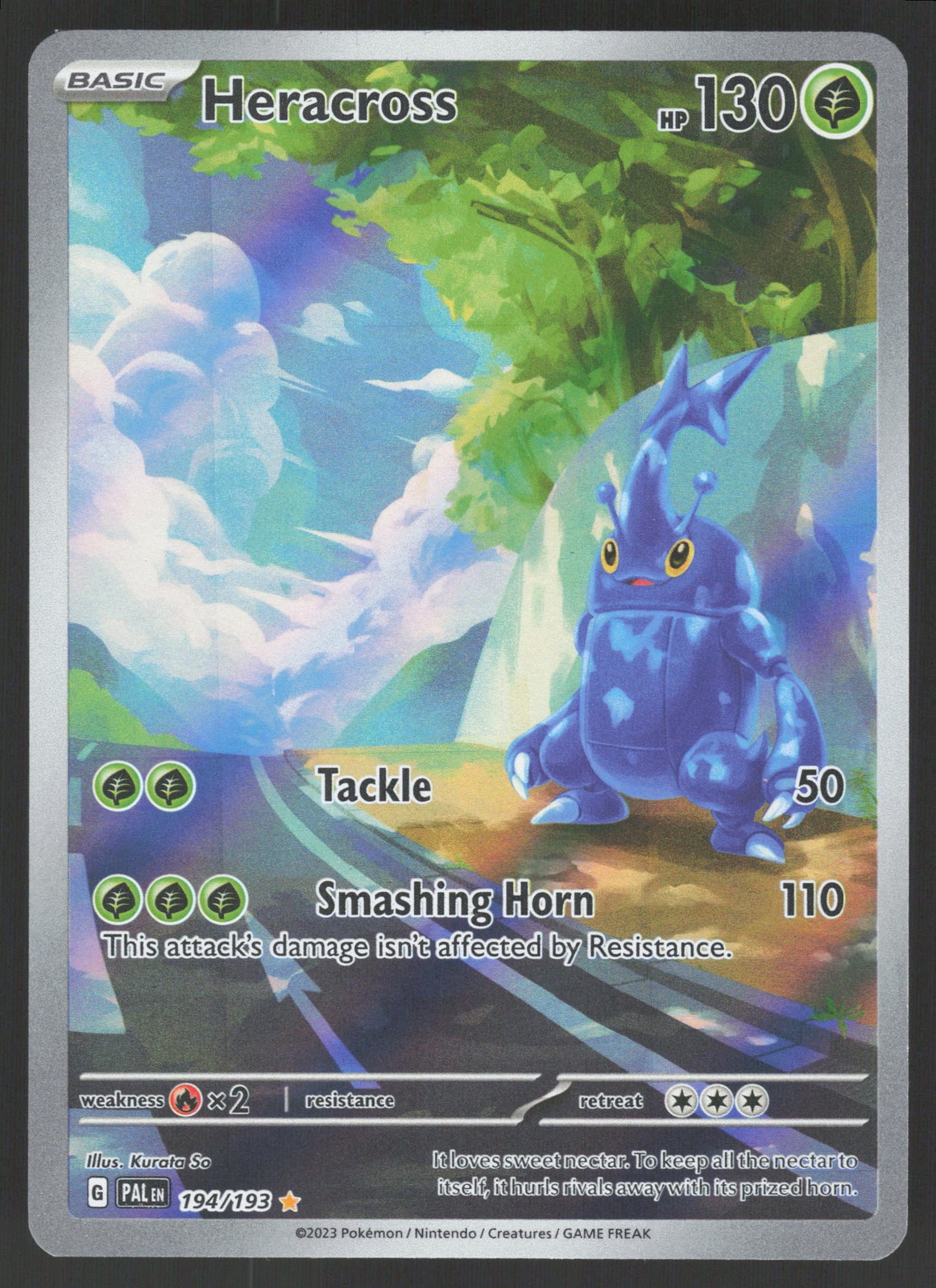 Heracross 194/193 Illustration Rare Pokemon TCG Paldea Evolved NM