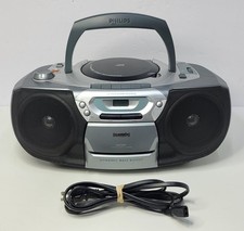 Philips AZ1007 CD Cassette Recorder Portable Boombox FM Radio Tested Working