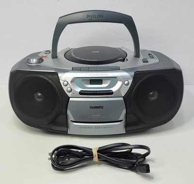 Philips AZ1007 CD Cassette Recorder Portable Boombox FM Radio