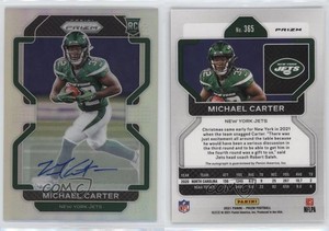 2021 Panini Prizm Rookie Silver Prizm Auto Michael Carter #365 Rookie Auto RC