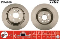2X TRW Bremsscheibe DF4766 FüR Mondeo Ford Kuga Galaxy Rover Focus BA7 Evoque 4