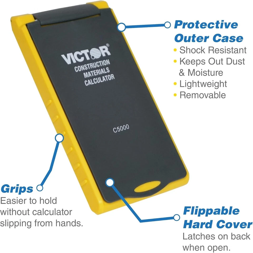 Victor C5000 Construction Materials Calculator with Protective Case Yellow  - Image 3 of 4