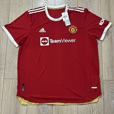 Adidas Manchester United Home Authentic Soccer Jersey 2021-22 Home Red Size 2XL
