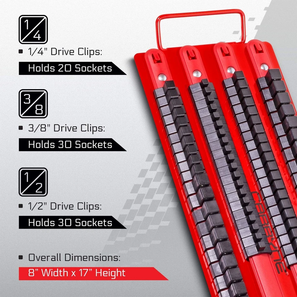 Carbyne 80 Piece Socket Organizer Tray, Fits 1/4-Inch, 3/8-Inch, 1/2-I - Image 2 of 4