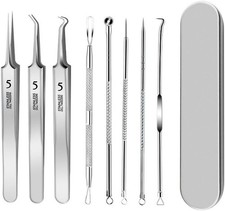 Blackhead removal tweezers set, acne needle facial cleansing skin 8 pieces/set 
