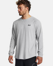 Under Armour Men's UA Waffle Crew Long Sleeve Shirt Large Gray 1302355-011 NWT