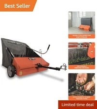44-Inch Tow-Behind Lawn Sweeper - Efficient 25 Cu. Ft. Leaf & Grass Collector