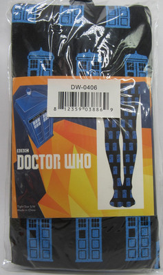 Doctor Who TARDIS Tights S/M BBC Licensed Black Blue Nylon Spandex