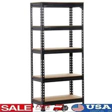 Adjustable 5-Tier Boltless Metal Storage Shelf Heavy Duty Garage Organizer Unit