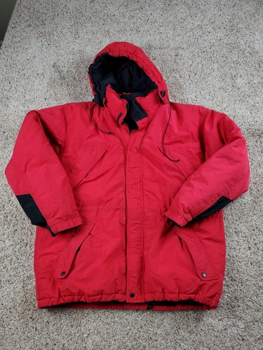 Men's Vintage Red Parka Coat 80s L/XL
