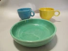 Vintage Green Fiesta Desert Bowl w/2 Vintage Cups Included