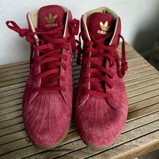 Vintage Adidas Red Suede High Top Sneakers Women s Size 8.5 Rare