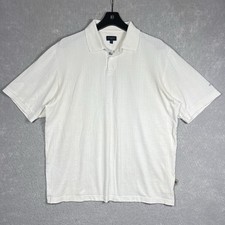 Burberry Golf Polo Shirt White Check Horseman Men  s Cotton Size Large Vintage