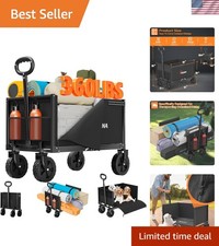 Heavy-Duty Foldable Cart with 360 lbs Capacity and Swivel Wheels for Outdoors